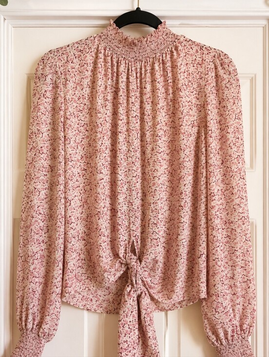 Rachel Zoe Tops - Rachel Zoe Fairycore Floral Pink Button Down Blouse Long Sleeve Size Medium